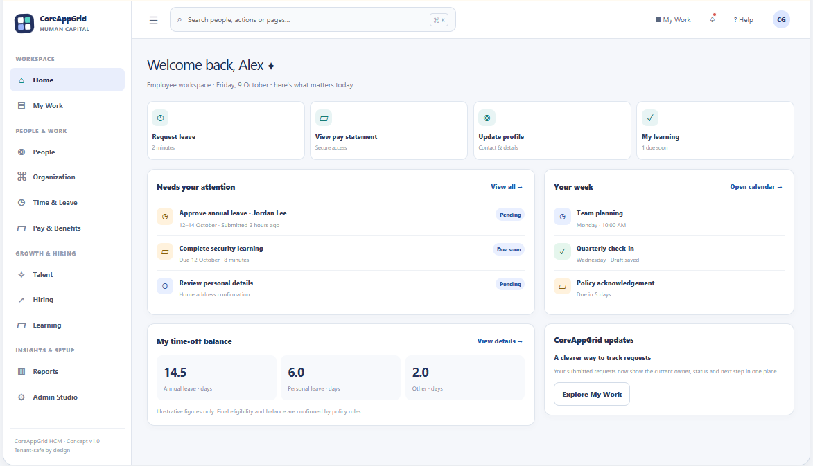 Karmyug HCM Dashboard Interface
